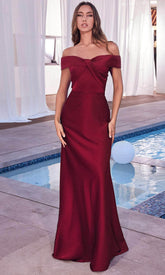 Off Shoulder Knotted Prom Gown
